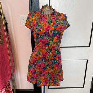 NWT Zara Retro Style Floral Shirt Dress